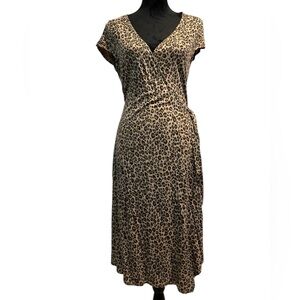 BCBGMAXAZRIA animal print wrap dress L